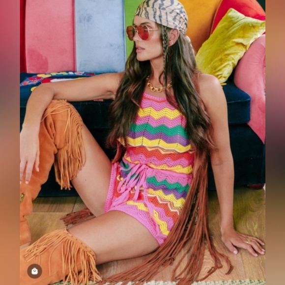 Spell~ Ziggy Crochet Romper - Picture 1 of 12